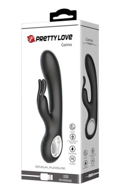 Pretty Love Carina 7 Function Rabbit Syle Vibrator - Black