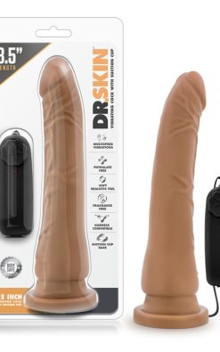 Dr. Skin - 8.5 Inch Vibrating Realistic Cock With Suction Cup - Mocha