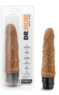 Dr. Skin - Cock Vibe 3 - 7.25 Inch Vibrating Cock - Mocha