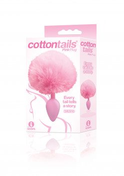 The 9's Cottontails Silicone Bunny Tail Butt Plug - Pink
