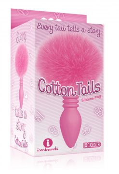 The 9's Cottontails Silicone Bunny Tail Butt Plug - Ribbed