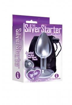 The 9's the Silver Starter Heart Bejeweled Stainless Steel Plug