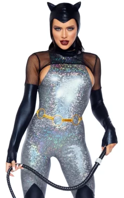 Feline Felon Villain Catsuit Costume